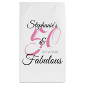 50 en Fabulous Pink Personalized Birthday Party Klein Cadeauzakje (Achterkant)