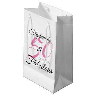 50 en Fabulous Pink Personalized Birthday Party Klein Cadeauzakje