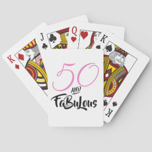 50 en Fabulous Pink Personalized Birthday Party Pokerkaarten