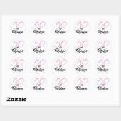 50 en Fabulous Pink Personalized Birthday Party Ronde Sticker (Vel)