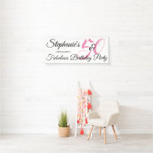 50 en Fabulous Pink Personalized Birthday Party Spandoek (Insitu)