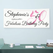 50 en Fabulous Pink Personalized Birthday Party Spandoek (Beurs)