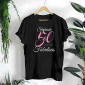 50 en Fabulous Pink Personalized Birthday Party T-shirt