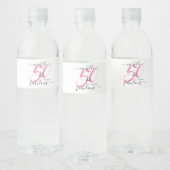 50 en Fabulous Pink Personalized Birthday Party Waterfles Etiket (Flessen)