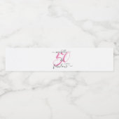 50 en Fabulous Pink Personalized Birthday Party Waterfles Etiket (Enkel label)