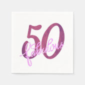 50 en Fabulous | Plum Paarse en roze grunge Servet (Voorkant)