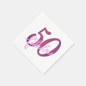 50 en Fabulous | Plum Paarse en roze grunge Servet (Hoek)