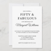 50 en Fabulous Polka Dots Black White Trendy Kaart (Voorkant)