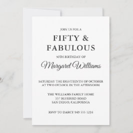 50 en Fabulous Polka Dots Black White Trendy Kaart