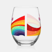 50 en Fabulous Rainbow Custom 50th Verjaardag Wijnglas Zonder Voet (Links)