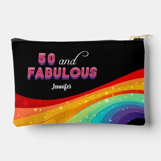 50 en Fabulous Rainbow Sparkle 50ste verjaardag Etui (Achterkant)