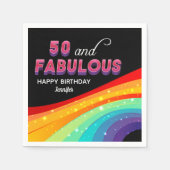 50- en Fabulous Rainbow Sparkle 50th Birthday Part Servet (Voorkant)