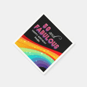 50- en Fabulous Rainbow Sparkle 50th Birthday Part Servet (Hoek)