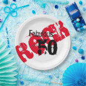 50 en Fabulous Red Black Rock Chick Papieren Bordje (Feest)