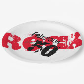 50 en Fabulous Red Black Rock Chick Papieren Bordje (Gekanteld)