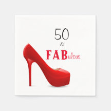 50 en Fabulous Red en Black 50th Birthday