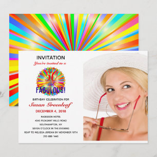 50 en Fabulous Regenboog Verjaardagsfeest Kaart