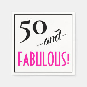 50 en FABULOUS! Retro 50th Birthday Party Paper Servet