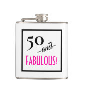 50 en FABULOUS! Retro 50th Birthday Travel Heupfles (Voorkant)