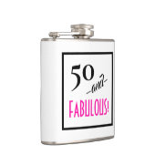 50 en FABULOUS! Retro 50th Birthday Travel Heupfles (Rechts)