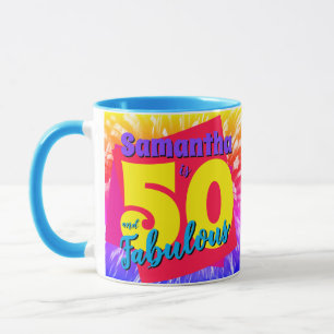 50 en Fabulous Retro Douw 50ste Verjaardag Mok