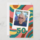 50 en Fabulous retro stijl verjaardagsfeestje Kaart (Achterkant)