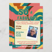 50 en Fabulous retro stijl verjaardagsfeestje Kaart (Voorkant / Achterkant)