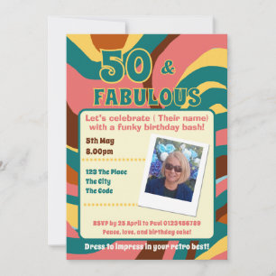 50 en Fabulous retro stijl verjaardagsfeestje Kaart