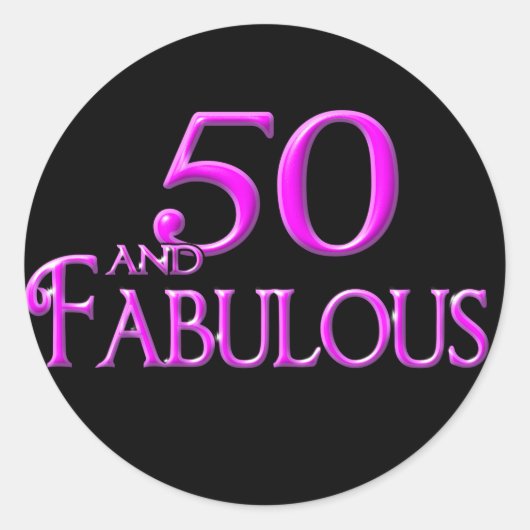 50 en FABULOUS Ronde Sticker (Voorkant)
