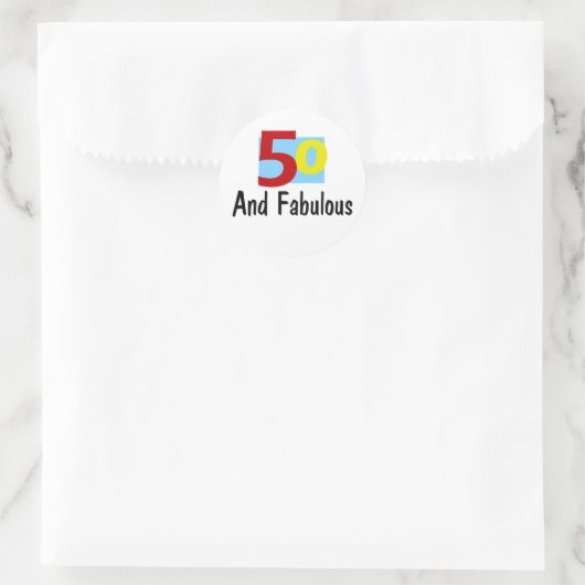 50 en Fabulous Ronde Sticker (Tas)