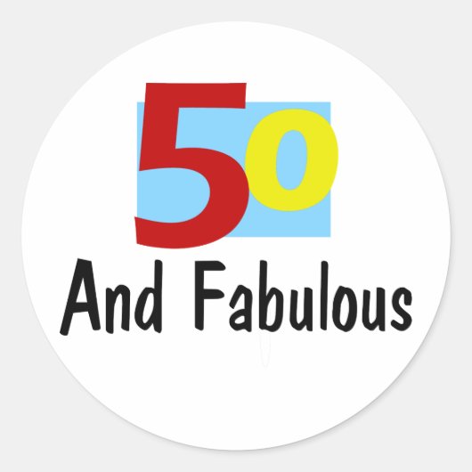 50 en Fabulous Ronde Sticker (Voorkant)