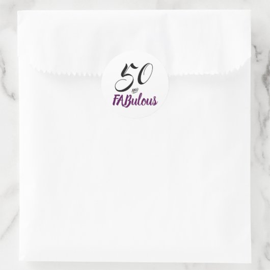 50 en Fabulous Ronde Sticker (Tas)