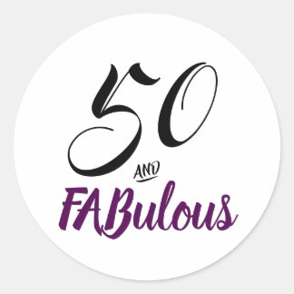 50 en Fabulous Ronde Sticker