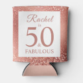 50 en Fabulous Roos Gold 50e verjaardag Blikjeskoeler (Voorkant)