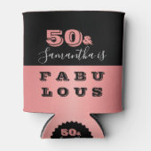 50 en Fabulous Roos Gold 50e verjaardag Blikjeskoeler (Voorkant)