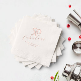 50 en Fabulous Roos Gold 50e verjaardag Folie Servetten