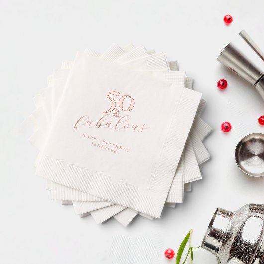 50 en Fabulous Roos Gold 50e verjaardag Folie Servetten