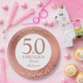 50 en Fabulous Roos Gold 50e verjaardag Papieren Bordje (Feest)