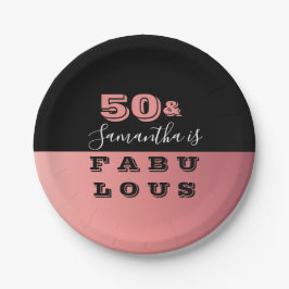 50 en Fabulous Roos Gold 50e verjaardag Papieren Bordje