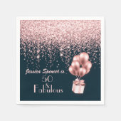 50 en Fabulous Roos Gold 50e verjaardag Servet (Voorkant)