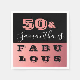 50 en Fabulous Roos Gold 50e verjaardag Servet