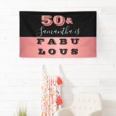 50 en Fabulous Roos Gold 50e verjaardag Spandoek (Insitu)