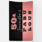 50 en Fabulous Roos Gold 50e verjaardag Spandoek (Verticaal)