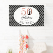 50 en Fabulous Roos Gold 50th Birthday Spandoek (Insitu)