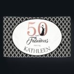 50 en Fabulous Roos Gold 50th Birthday Spandoek<br><div class="desc">Elegant 50 en geweldige gepersonaliseerde vijftigste verjaardagsbanner, de woorden 50 en geweldig zijn in roos gouden roze en zwart. Pas deze banner eenvoudig aan met jouw naam. In onze winkel zijn er vergelijkbare producten beschikbaar, zoals uitnodigingen voor de 50e verjaardag en benodigdheden voor de 5e verjaardag. Als je hulp nodig...</div>