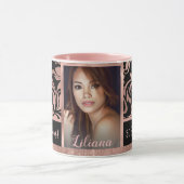 50 en Fabulous roos gold damask 50th Birthday Mok (Midden)