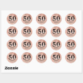 50 en Fabulous Roos Gold, gepersonaliseerd op zate Ronde Sticker (Vel)