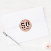 50 en Fabulous Roos Gold, gepersonaliseerd op zate Ronde Sticker (Envelop)