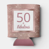 50 en Fabulous Roos Gold Glam 50th Birthday Party Blikjeskoeler (Achterkant)