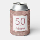 50 en Fabulous Roos Gold Glam 50th Birthday Party Blikjeskoeler (Blikje Achterkant)